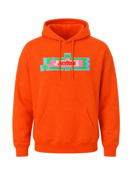 Justin Bieber Other - Justin Bieber Mens Official Justice World Tour Orange Graphic Hoodie Sz L